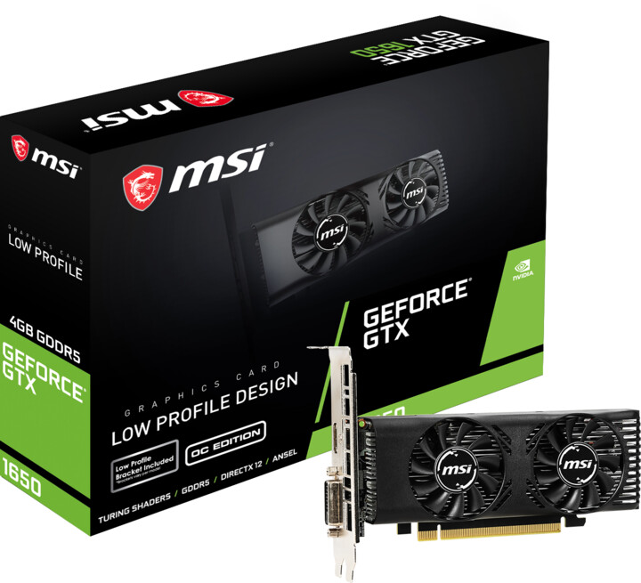 MSI GeForce GTX 1650 4GT LP OC, 4GB GDDR5_2041933327