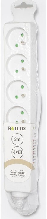 Retlux prodlužovací přívod RPC 16, 6 zásuvek, 3m, bílá_155980232
