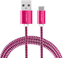 GoGEN kabel USB-A - USB-C, opletený, 1m, fialová_887867521