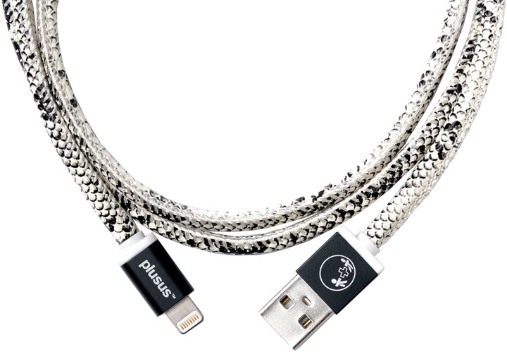 PlusUs LifeStar Handcrafted USB Charge &amp; Sync cable (1m) Lightning - Black / White_598926967