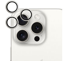 EPICO hliníkové tvrzené sklo na čočky fotoaparátu pro Apple iPhone 15 Pro / 15 Pro Max, bílý titan 81312152100001