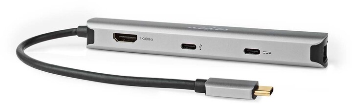 Nedis Multiportový adaptér USB-C, 2xUSB-A, 2xUSB-C, HDMI, RJ45_1954098719