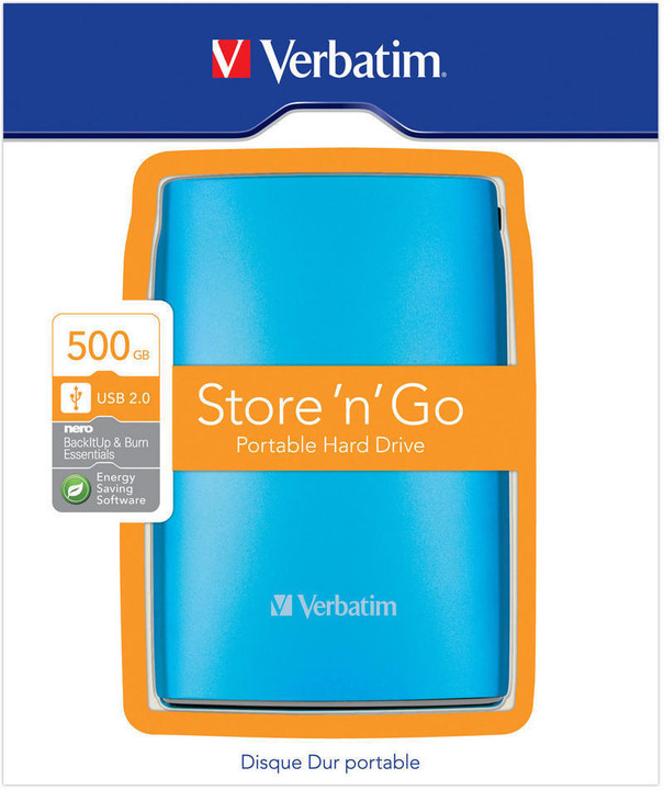 Verbatim Store &#39;n&#39; Go, USB 3.0 - 500GB, karibská modř_1135840318