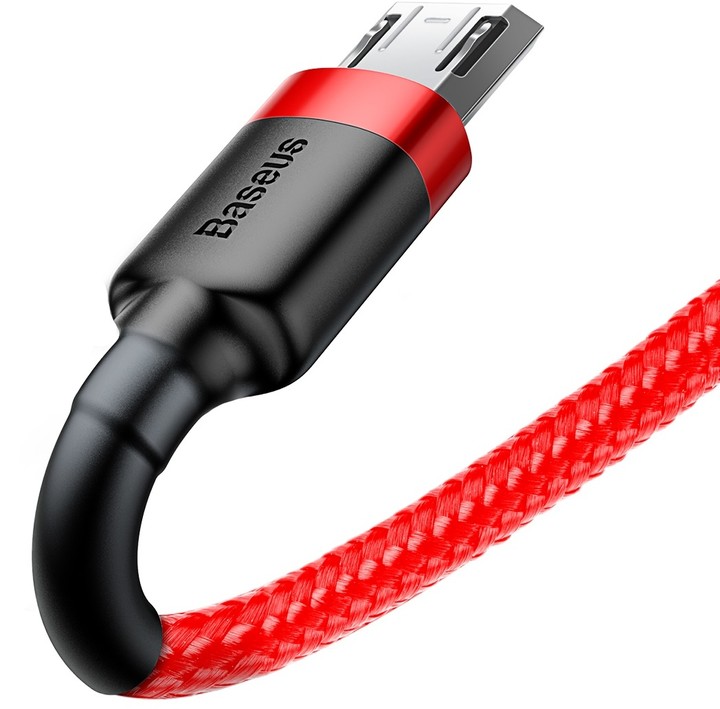 Baseus odolný nylonový kabel USB Micro 2.4A 1M, červená + červená_104707922
