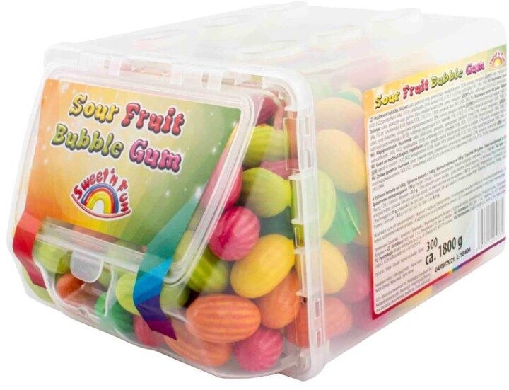 Sour Fruit Bubble Gum, žvýkačky, ovocné, 300x6g_1030469058