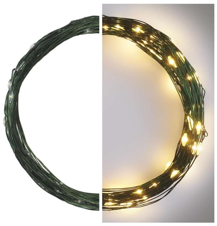 Emos LED vánoční nano řetěz zelený, 7,5 m, venkovní i vnitřní, teplá bílá, časovač_311696149