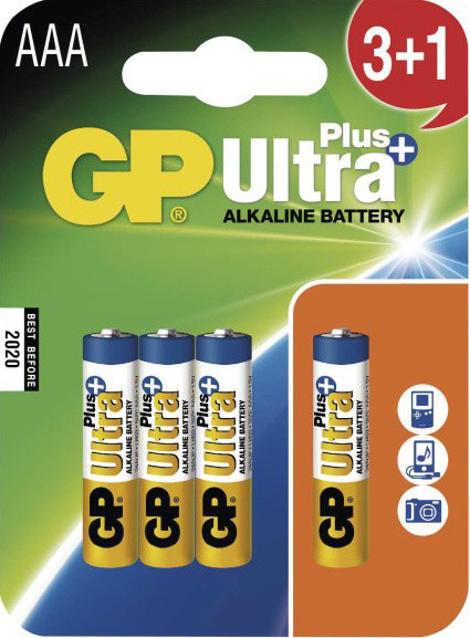 GP AAA Ultra Plus, alkalická, 4ks_538806839