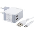 Avacom HomeNOW síťová nabíječka 3,4A se dvěma výstupy (micro USB kabel), bílá_1969838134