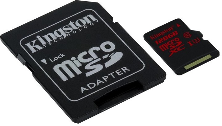 Kingston Micro SDXC 128GB 90MB/s UHS-I U3 + SD adaptér_817052462