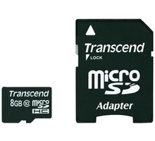 Transcend Micro SDHC 8GB Class 10 + adaptér TS8GUSDHC10
