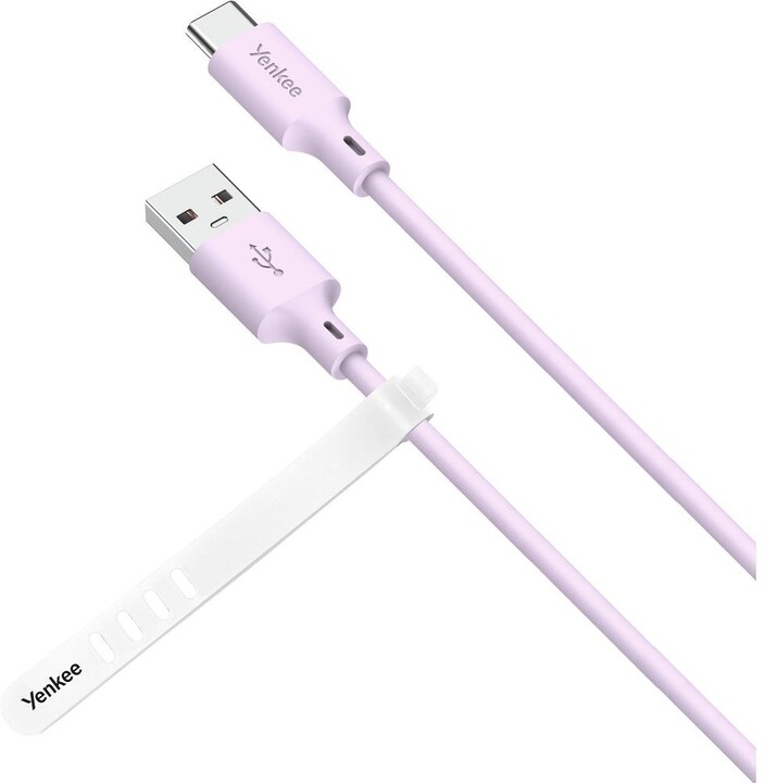 YENKEE kabel YCU 315 PE SILIC USB-A - USB-C, USB 2.0, 1.5m, růžová_1998604882
