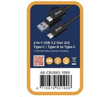 AKASA kabel 2v1 USB 3.2 Gen 2 USB-C/A na USB-C, 1m_1280329088