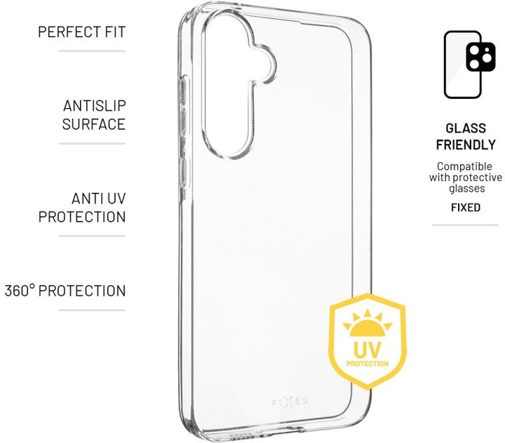 FIXED TPU gelové pouzdro Slim AntiUV pro Samsung Galaxy A55 5G, čirá_1891829111