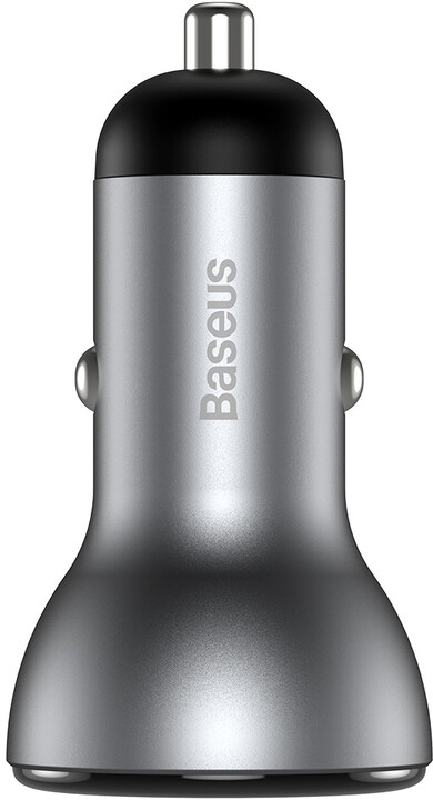 Baseus nabíječka do auta PPS, USB-C, USB-A, digitální display, 45W, stříbrná_779369298