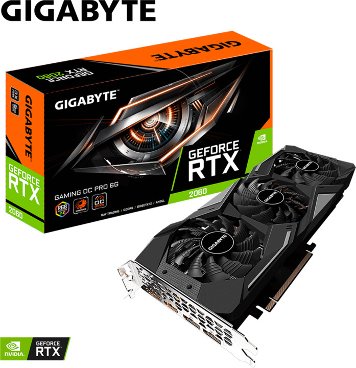 GIGABYTE GeForce RTX 2060 Gaming OC Pro 6G (Rev. 2.0), 6GB GDDR6_1194627542