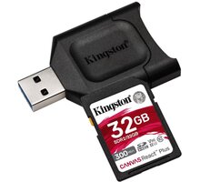 Kingston SDHC 32GB Canvas React Plus 32GB UHS-II U3 + USB čtečka Poukaz 200 Kč na nákup na Mall.cz + O2 TV HBO a Sport Pack na dva měsíce