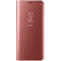 Samsung S8+, Flipové pouzdro Clear View se stojánkem, růžová