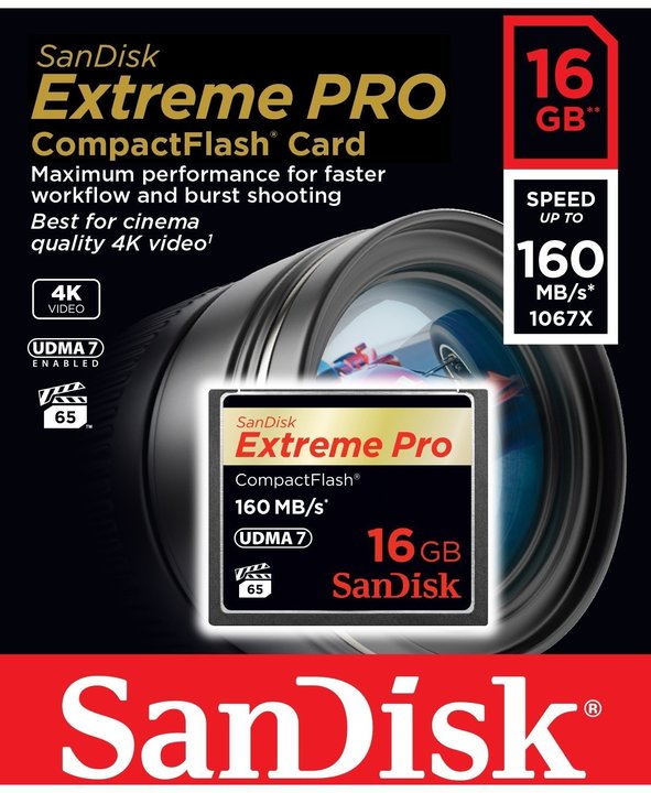 SanDisk CompactFlash Extreme Pro 16GB 160MB/s_588123310