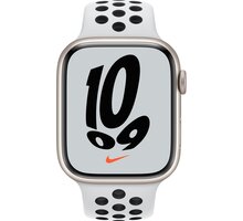 Apple Watch Nike Series 7 GPS, 45mm, Starlight, Pure Platinum Black Sport Band Cestovní poukaz v hodnotě 100 EUR + Poukaz 200 Kč na nákup na Mall.cz + S pojištěním od Mutumutu dostanete 5 000 Kč zpět - více ZDE