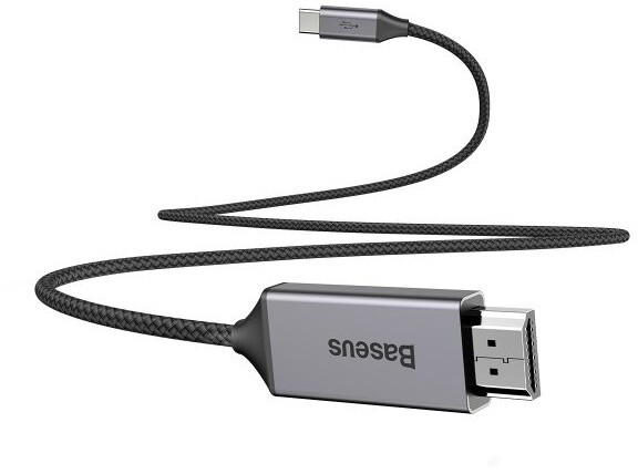 Baseus Video Type-C Male to HDMI 4K Male Adapter Cable 1.8m, šedá_2021748915