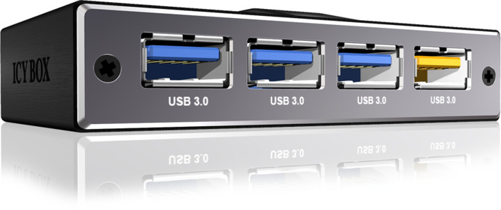 ICY BOX IB-AC611, 4x USB 3.0, nabíjecí USB, černý_1964138751