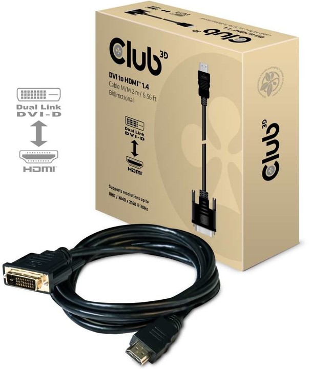 Club3D kabel DVI-D na HDMI 1.4, (M/M), 2m_1471365760
