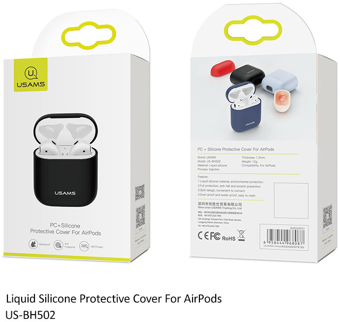 USAMS Liquid Silicone Protective kryt pro AirPods, červená_1755857490