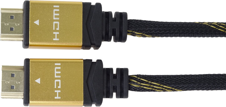PremiumCord GOLD HDMI High Speed + Ethernet kabel, zlacené konektory, 3m_183711694