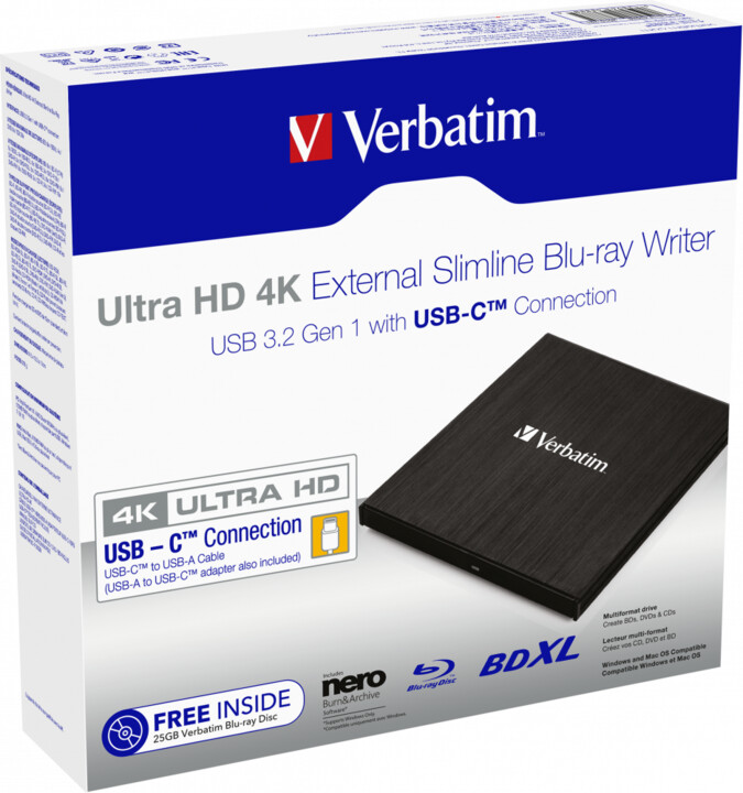 Verbatim Slimline Ultra HD 4K, černá_21455196
