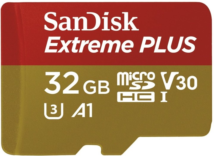 SanDisk Micro SDHC Extreme Plus 32GB 100MB/s UHS-I U3 V30 A1 + SD adaptér_1051475007