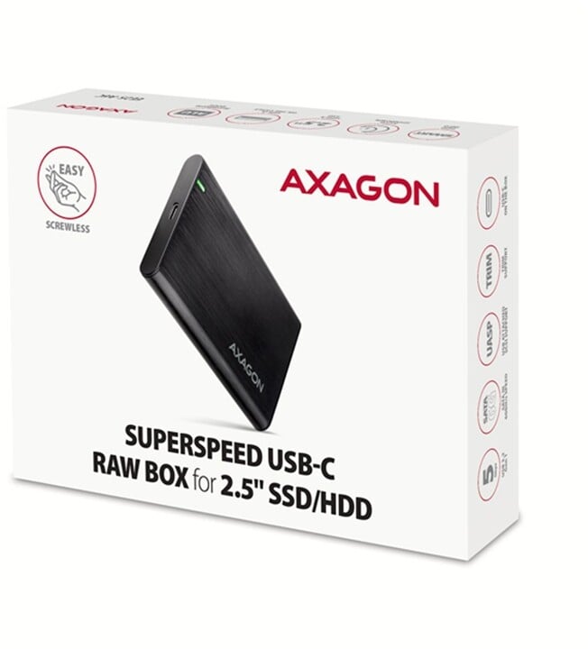 AXAGON EE25-A6C RAW box, černá_1807659562