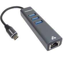 PremiumCord Adapter USB-C na Gigabit 10/100/1000Mbps + 3x USB3.0 konektor ku31ether04