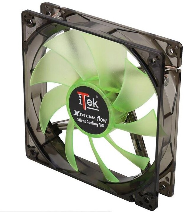 iTek Xtreme Flow - 120mm, Green LED, 3+4pin, Silent_993341568
