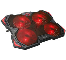 C-TECH Chladící podložka Zefyros (GCP-01R), casual gaming, 17,3", červené podsvícení - Použité zboží