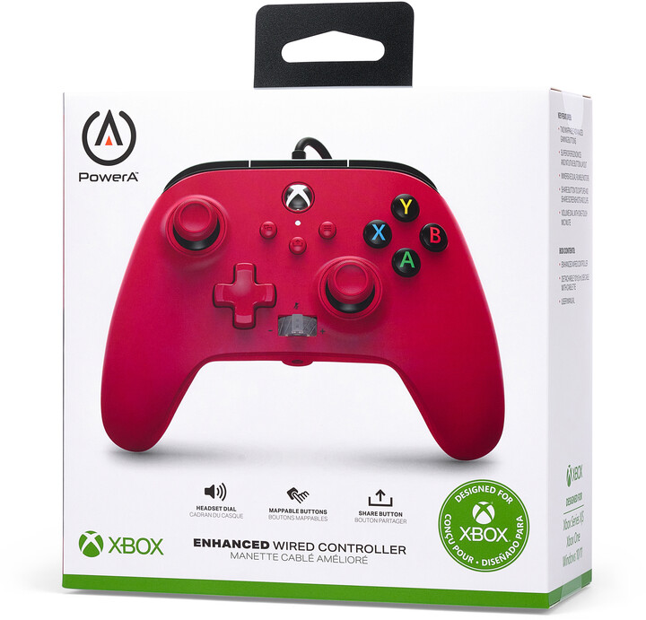 PowerA Enhanced Wired Controller, Artisan Red (PC, Xbox Series, Xbox ONE)_1223603179