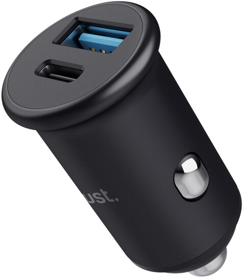 Trust adaptér do auta Maxo, USB-C, USB-A, 38W, černá_1647335183