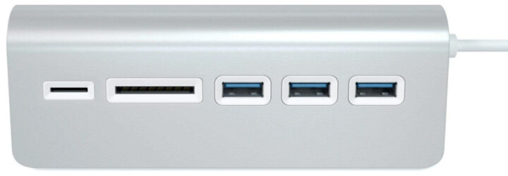 SATECHI Aluminium USB Hub (3x USB 3.0,MicroSD), stříbrná_1198436845