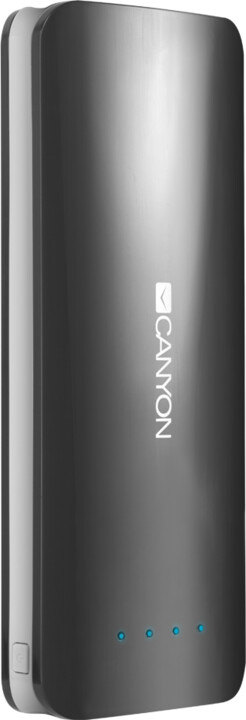 Canyon powerbanka 15600 mAh, micro USB input 5V/2A, USB output 5V/2,4A (max.), tmavě šedá_466211931