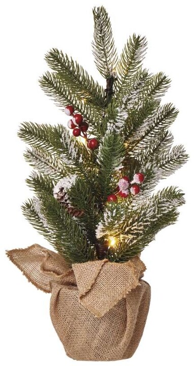 Emos LED vánoční stromek zasněžený, 52 cm, 3x AA, vnitřní, teplá bílá, časovač_1952421039