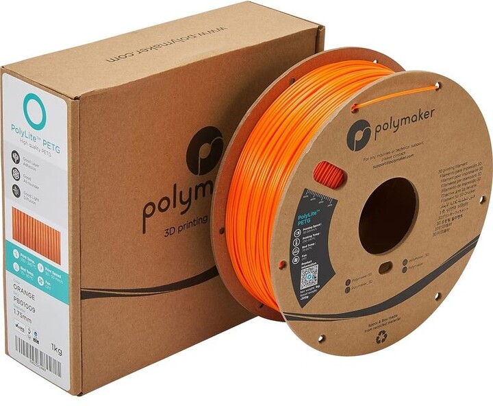 Polymaker tisková struna (filament), PolyLite PETG, 1,75mm, 1kg, oranžová_1795741272
