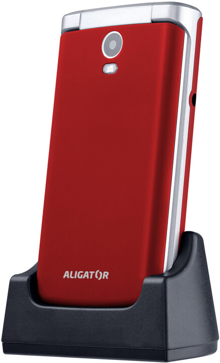 Aligator V710 Senior, Red - Silver + nabíjecí stojánek_602806781
