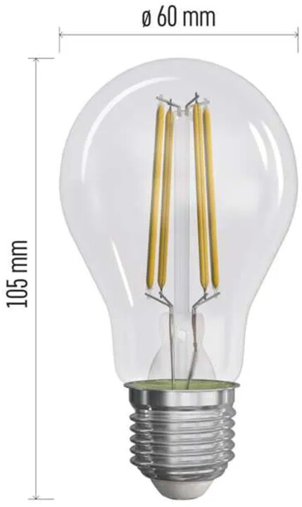 Emos LED žárovka Filament 5W (75W), 1060lm, E27, teplá bílá, 3ks_626092954