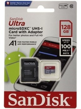 SanDisk Micro SDXC Ultra Android 128GB 100MB/s A1 UHS-I + SD adaptér