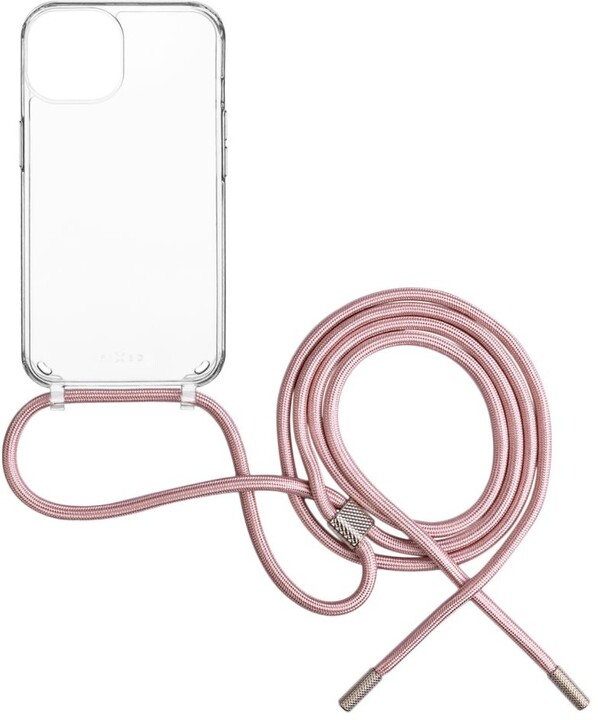 FIXED zadní kryt Pure Neck s růžovou šňůrkou na krk pro Apple iPhone 15 Pro_45458457