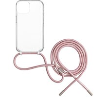 FIXED zadní kryt Pure Neck s růžovou šňůrkou na krk pro Apple iPhone 15 Pro FIXPUN-1202-PI