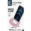 Cellularline zadní kryt s růžovou šňůrkou na krk pro Apple iPhone 12/12 Pro, transparentní_100497271