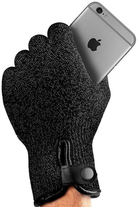MUJJO Rukavice jednovrstvé dotykové rukavice pro SmartPhone - velikost S - černé_1171175349