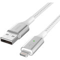 Belkin kabel USB-A - Lightning, M/M, MFi, Smart LED, opletený, 1.2m, bílá