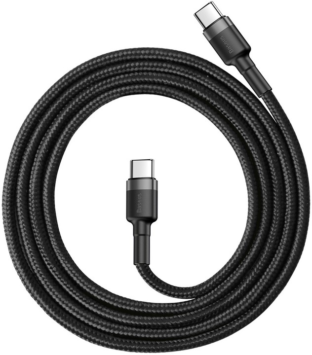Baseus odolný kabel Series Type-C PD2.0 60W Flash Charge kabel (20V 3A) 2M, šedo/černá_1901345721