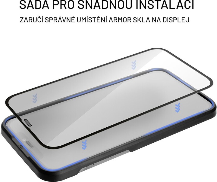 FIXED prémiové ochranné sklo Armor pro Apple iPhone 14/13/13 Pro, s aplikátorem, černá_1051687214